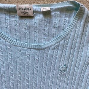 Masters Augusta Bobby Jones Crew Neck Womens Green Large Cableknit Sweater Golf